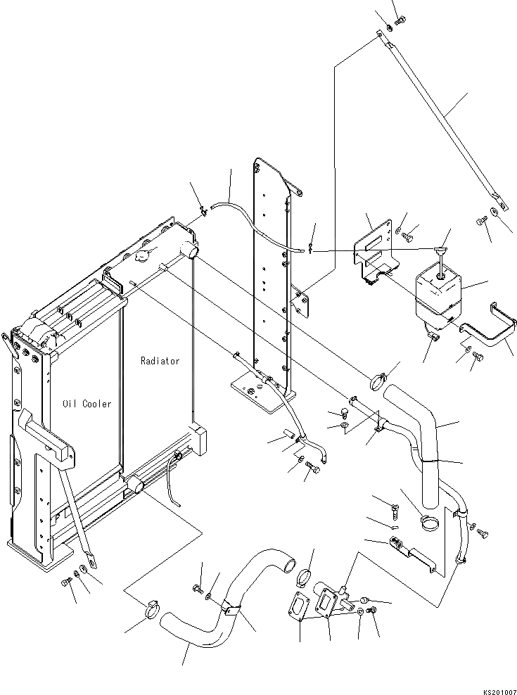 Схема запчастей Komatsu PC450LCHD-8 - ОХЛАЖД-Е (СИСТЕМА ТРУБ РАДИАТОРА И ВТОРИЧН. БАК) C СИСТЕМА ОХЛАЖДЕНИЯ