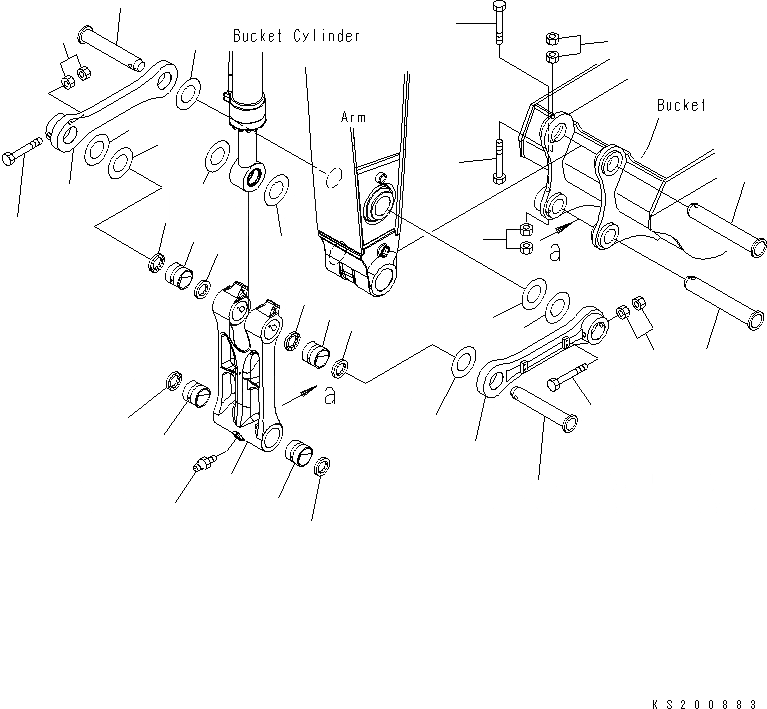 Схема запчастей Komatsu PC450LCHD-8 - РУКОЯТЬ (СОЕДИНЕНИЕ КОВША) (ДЛЯ .9M И .M РУКОЯТЬ) (LC DEMO) (№K8-) T РАБОЧЕЕ ОБОРУДОВАНИЕ