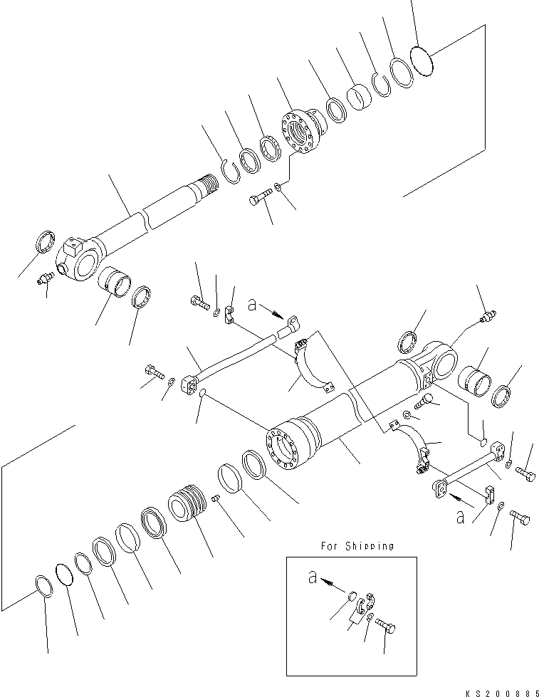 Схема запчастей Komatsu PC450LCHD-8 - ЦИЛИНДР КОВША (ВНУТР. ЧАСТИ) (ДЛЯ .9M И .M РУКОЯТЬ) (LC DEMO) (№K8-) Y ОСНОВН. КОМПОНЕНТЫ И РЕМКОМПЛЕКТЫ