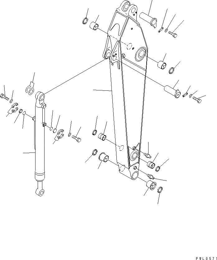 Схема запчастей Komatsu PC450LC-6K-KE - РУКОЯТЬ (.9M) (РУКОЯТЬ И ЦИЛИНДР КОВША) (ДЛЯ COMPONENT) РАБОЧЕЕ ОБОРУДОВАНИЕ