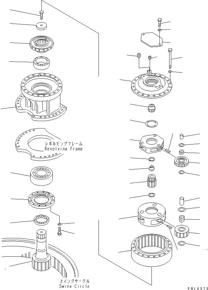 Схема запчастей Komatsu PC450LC-6K-KE - МЕХАНИЗМ ПОВОРОТА В СБОРЕ (ПОСТАВЛЯЕМЫЕ ЧАСТИ) ОСНОВН. КОМПОНЕНТЫ И РЕМКОМПЛЕКТЫ