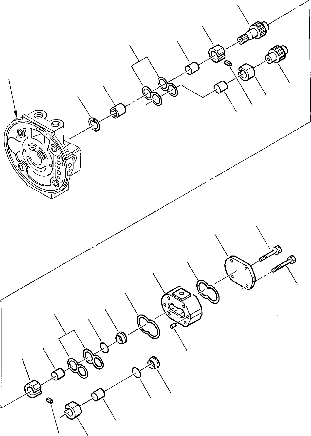 Схема запчастей Komatsu PC45-1 - ГИДР. НАСОС. (/) УПРАВЛ-Е РАБОЧИМ ОБОРУДОВАНИЕМ