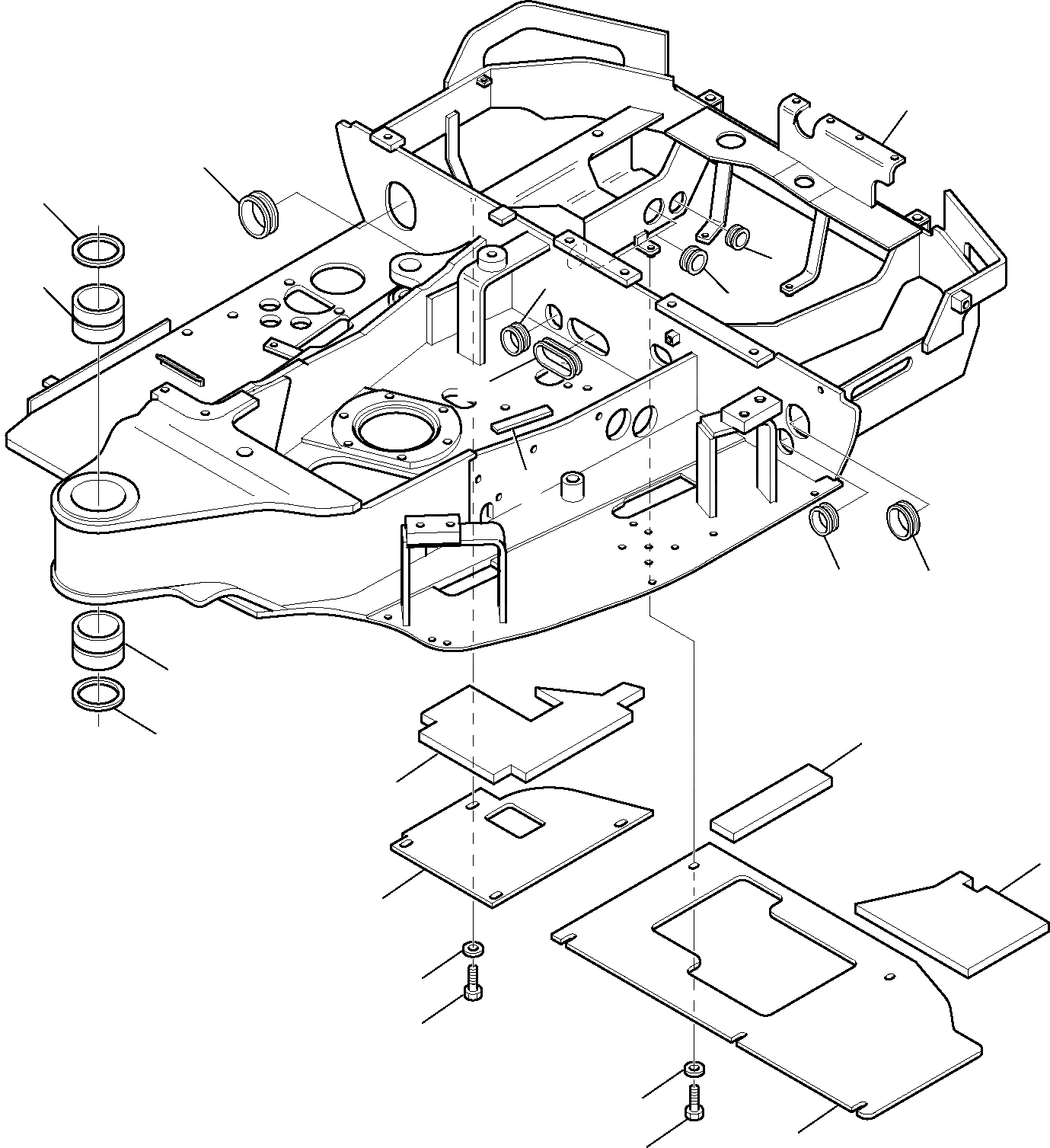 Схема запчастей Komatsu PC45R-8 - ОСНОВНАЯ РАМА СИСТЕМА УПРАВЛЕНИЯ И ОСНОВНАЯ РАМА