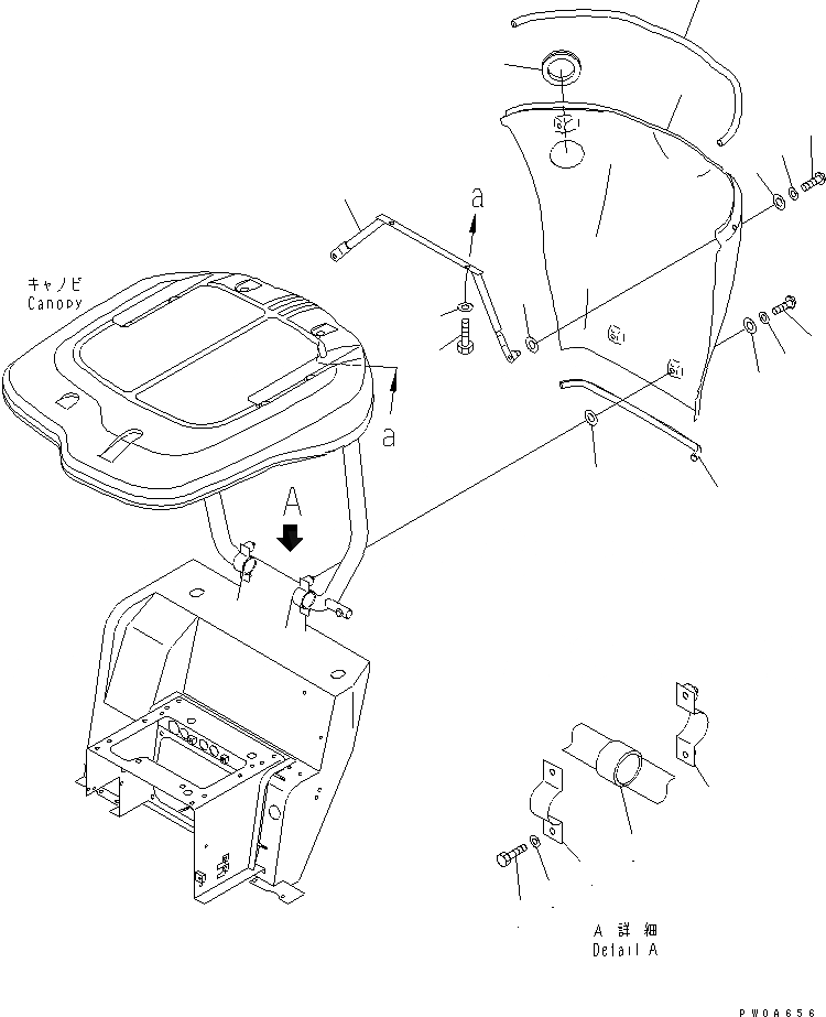 Схема запчастей Komatsu PC45MR-1 - RAIN ЧАСТИ КОРПУСА КАБИНА ОПЕРАТОРА И СИСТЕМА УПРАВЛЕНИЯ