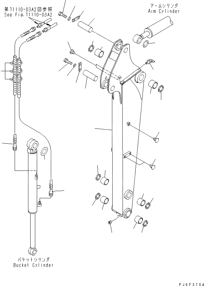 Схема запчастей Komatsu PC45MR-1 - РУКОЯТЬ (ДЛЯ НАВЕСН.ОБОРУД.) (КРОМЕ ЯПОН.)(№-) РАБОЧЕЕ ОБОРУДОВАНИЕ