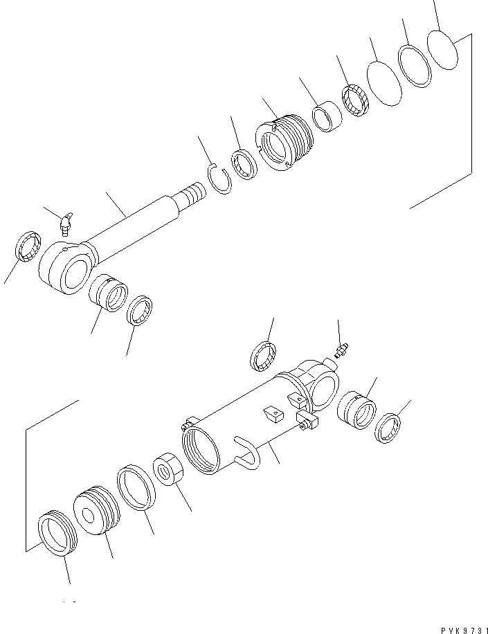 Схема запчастей Komatsu PC45MR-1 - ЦИЛИНДР ОТВАЛА (ВНУТР. ЧАСТИ) (P.A.T. СПЕЦ-Я)(№-) ОСНОВН. КОМПОНЕНТЫ И РЕМКОМПЛЕКТЫ