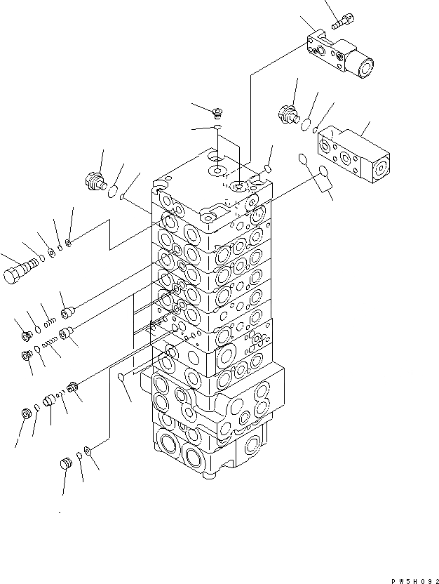Схема запчастей Komatsu PC45MR-1 - ОСНОВН. КЛАПАН (8-КЛАПАН) (9/7)(№-) ОСНОВН. КОМПОНЕНТЫ И РЕМКОМПЛЕКТЫ