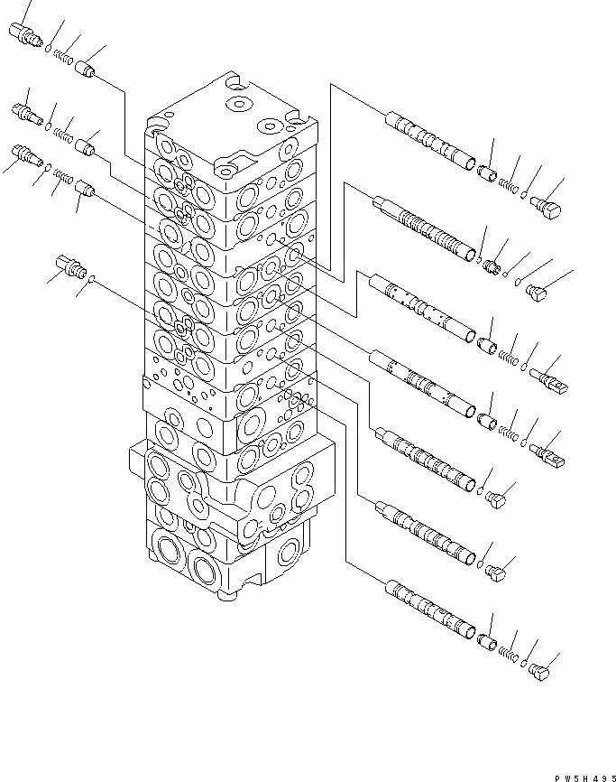 Схема запчастей Komatsu PC45MR-1 - ОСНОВН. КЛАПАН (-КЛАПАН) (7/) (ДЛЯ НАВЕСН. ОБОРУД.)(№-) ОСНОВН. КОМПОНЕНТЫ И РЕМКОМПЛЕКТЫ