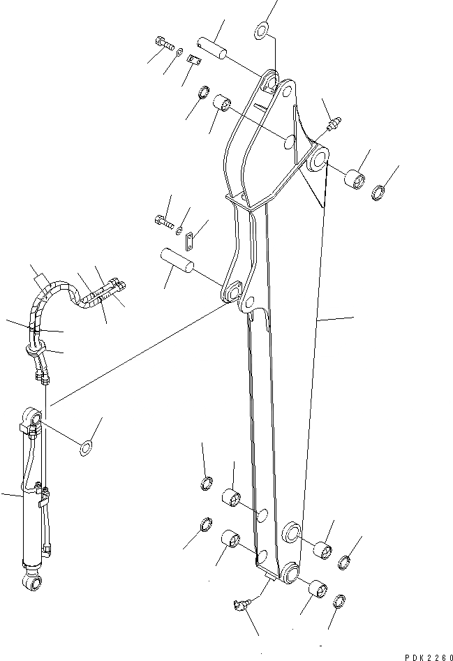 Схема запчастей Komatsu PC45R-8 - УДЛИНН. РУКОЯТЬ РАБОЧЕЕ ОБОРУДОВАНИЕ