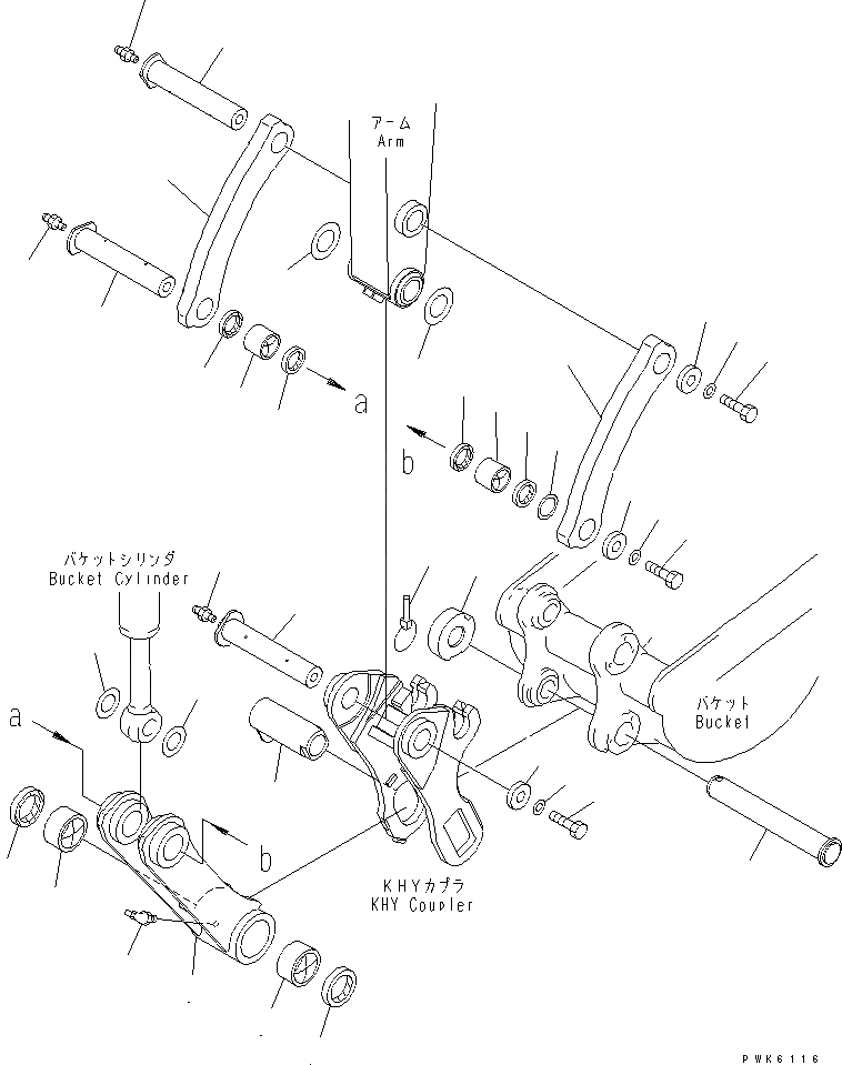 Схема запчастей Komatsu PC45R-8 - СОЕДИНЕНИЕ КОВША (ДЛЯ MULTIPLE CHANGE)(№97-) РАБОЧЕЕ ОБОРУДОВАНИЕ