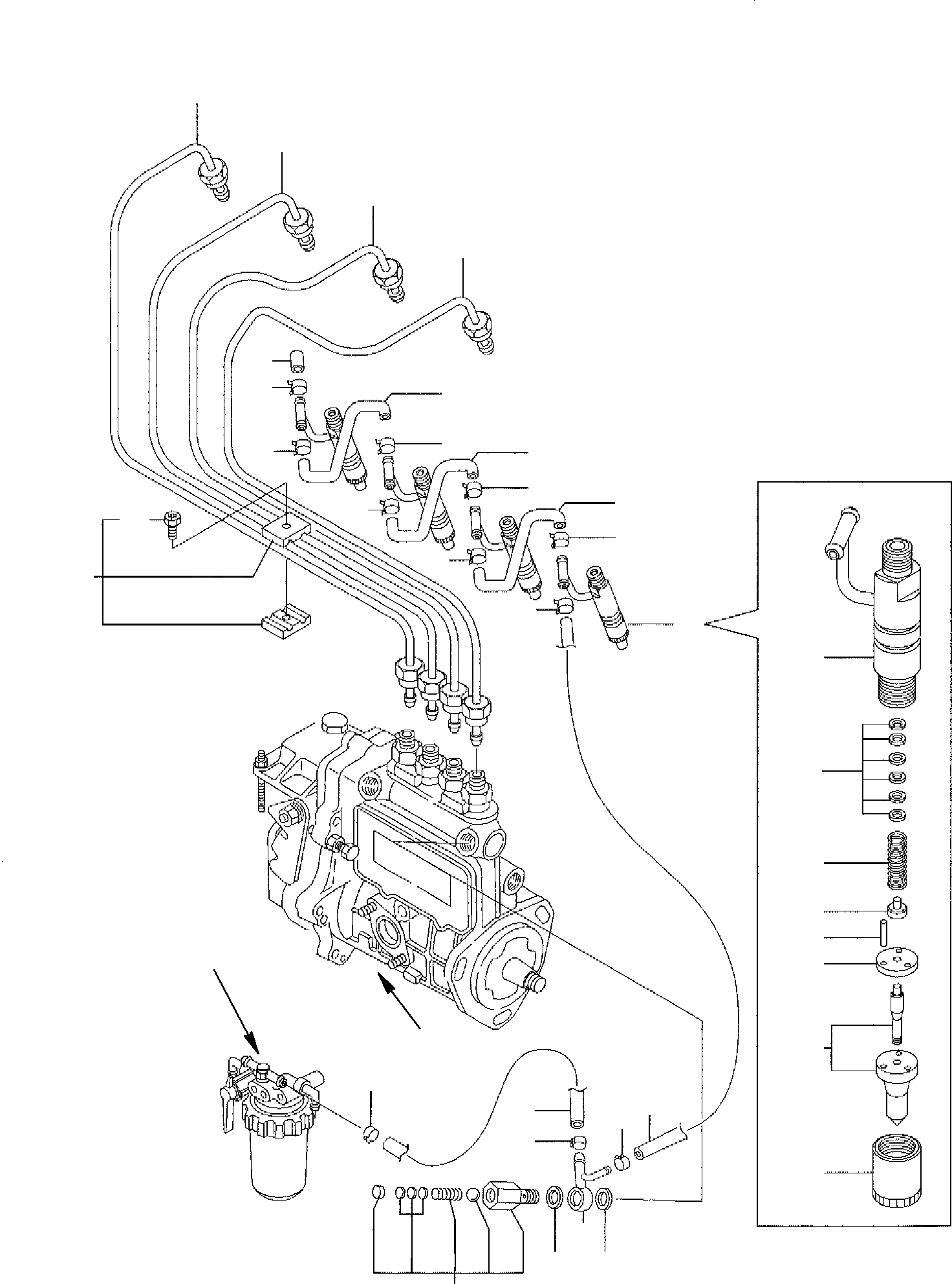 Схема запчастей Komatsu PC45R-8 - ТОПЛИВН. ЛИНИЯ ВПРЫСКА ДВИГАТЕЛЬ
