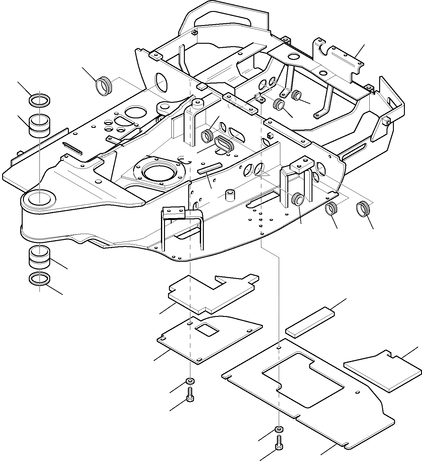 Схема запчастей Komatsu PC45R-8 - ОСНОВНАЯ РАМА СИСТЕМА УПРАВЛЕНИЯ И ОСНОВНАЯ РАМА