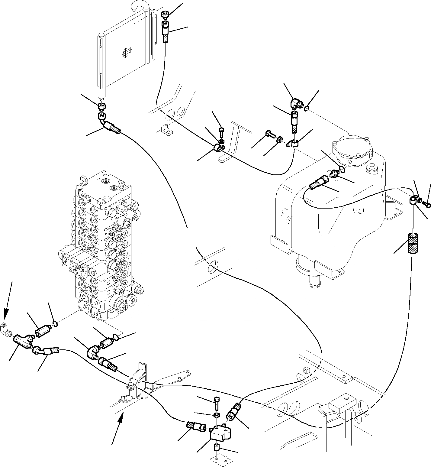 Схема запчастей Komatsu PC45R-8 - ГИДРОЛИНИЯ (МАСЛООХЛАДИТЕЛЬ И ВОЗВРАТ. ЛИНИЯ) УПРАВЛ-Е РАБОЧИМ ОБОРУДОВАНИЕМ