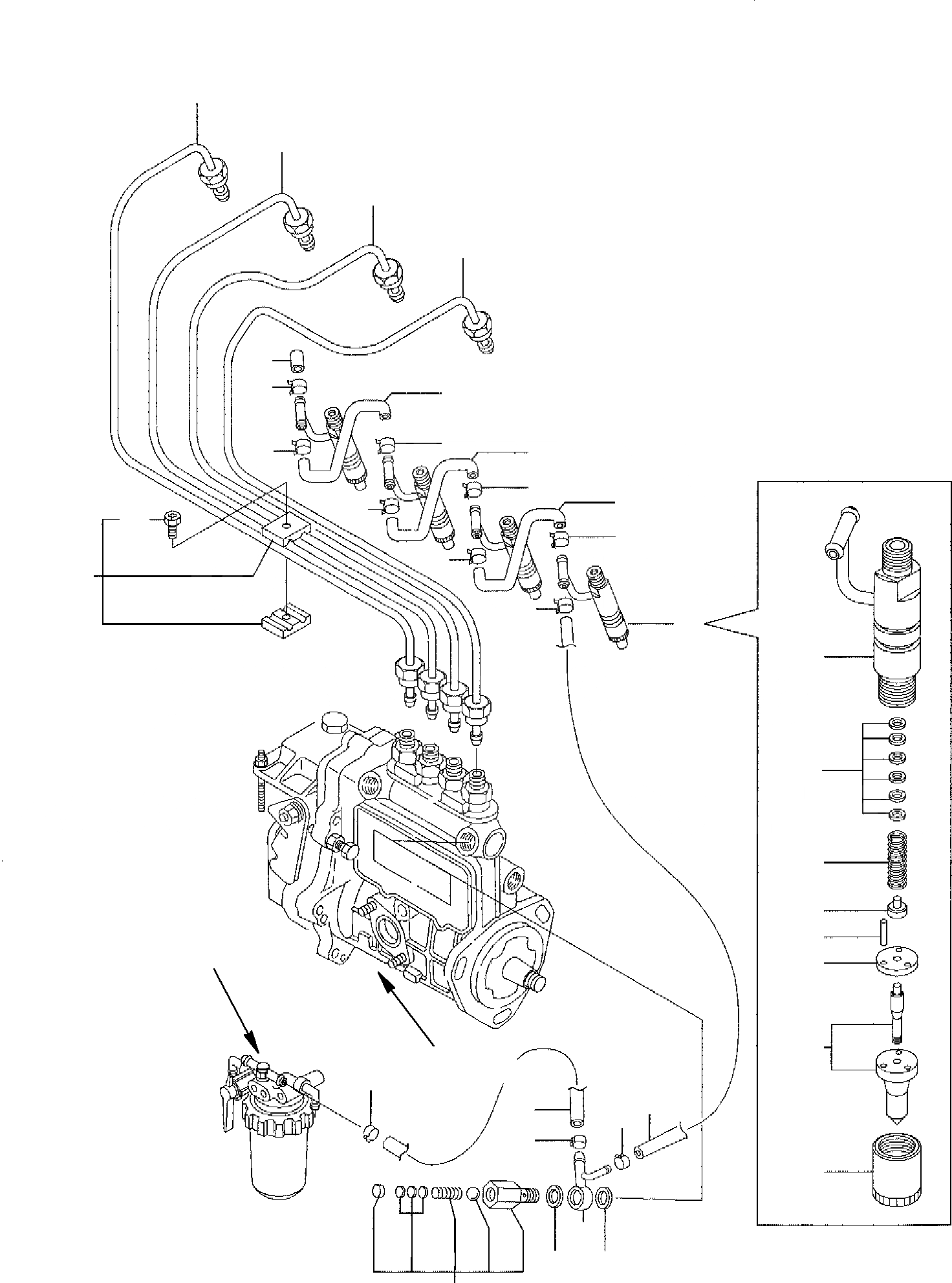 Схема запчастей Komatsu PC45R-8 - ТОПЛИВН. ЛИНИЯ ВПРЫСКА ДВИГАТЕЛЬ