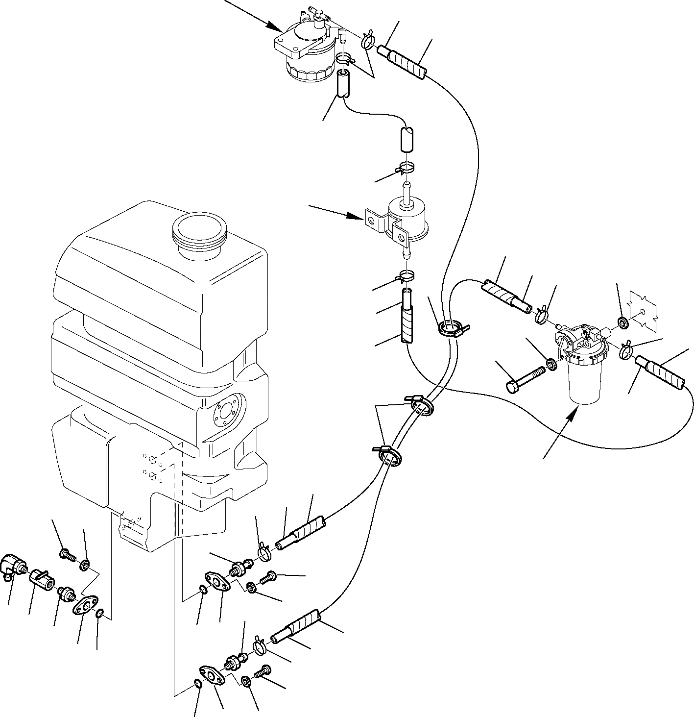 Схема запчастей Komatsu PC45R-8 - ТОПЛИВОПРОВОД. КОМПОНЕНТЫ ДВИГАТЕЛЯ И ЭЛЕКТРИКА