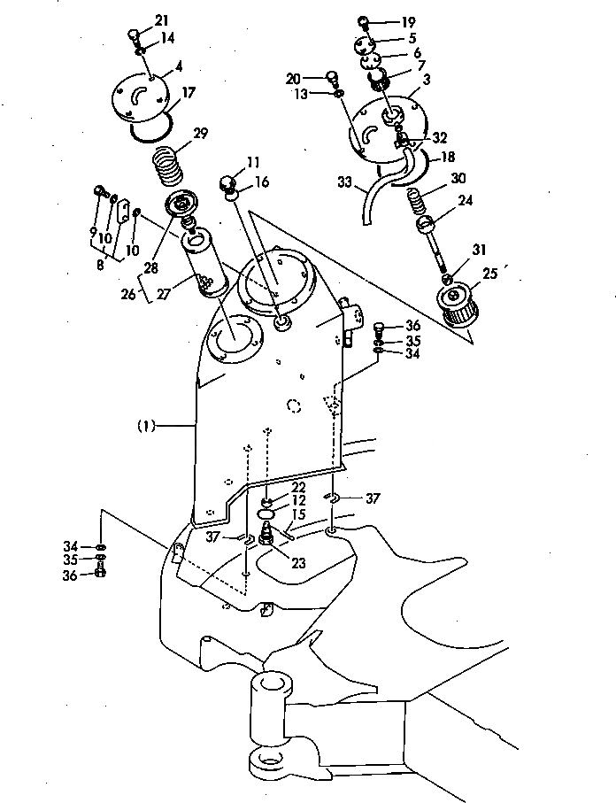 Схема запчастей Komatsu PC50FR-1 - ГИДР. БАК. УПРАВЛ-Е РАБОЧИМ ОБОРУДОВАНИЕМ