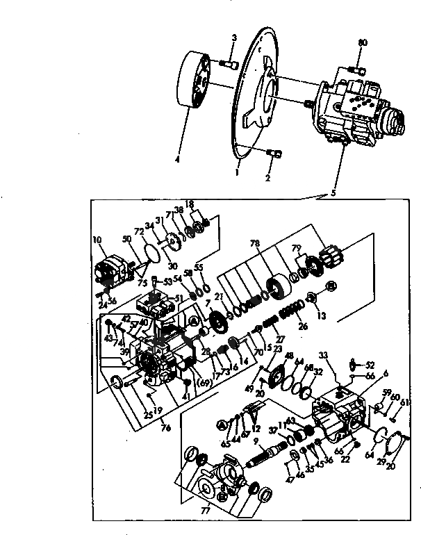 Схема запчастей Komatsu PC50FR-1 - ГИДР. НАСОС. УПРАВЛ-Е РАБОЧИМ ОБОРУДОВАНИЕМ
