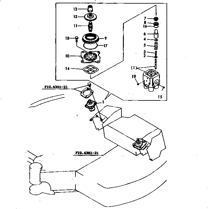 Схема запчастей Komatsu PC50FR-1 - УДАЛЕНН. УПРАВЛЯЮЩ. КЛАПАН УПРАВЛ-Е РАБОЧИМ ОБОРУДОВАНИЕМ