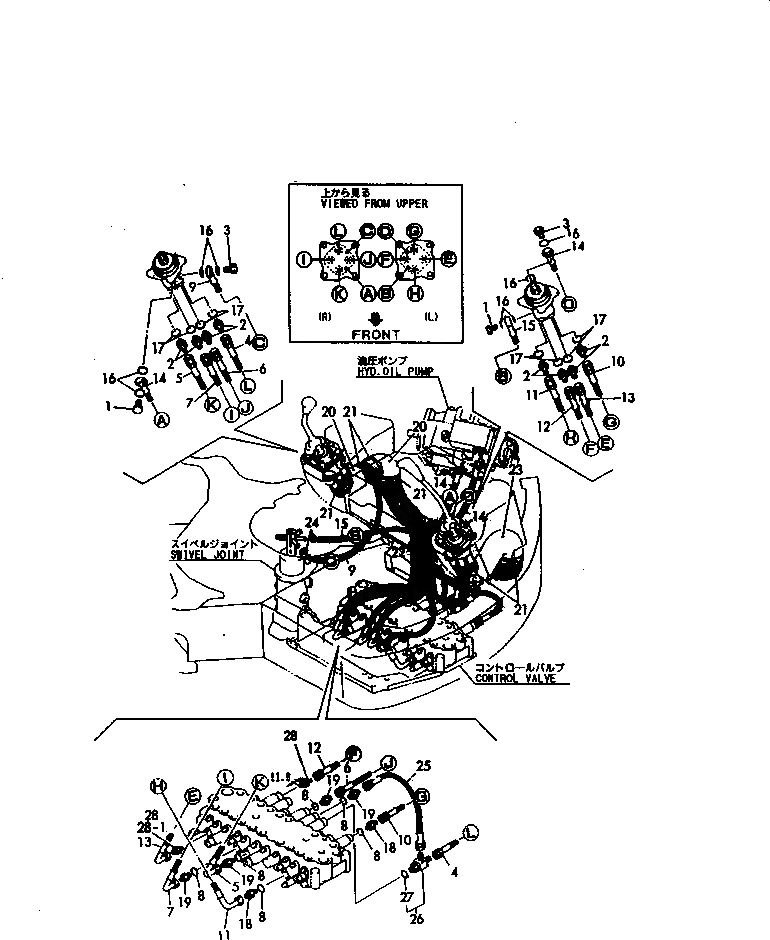 Схема запчастей Komatsu PC50FR-1 - УПРАВЛ-Е ТРУБЫ (ПРЯМ.) УПРАВЛ-Е РАБОЧИМ ОБОРУДОВАНИЕМ