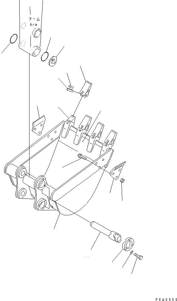 Схема запчастей Komatsu PC50FR-1 - КОВШ (ВЕРТИКАЛЬН. ПАЛЕЦ¤ С РЕГУЛЯТОРОМ)(№-) РАБОЧЕЕ ОБОРУДОВАНИЕ