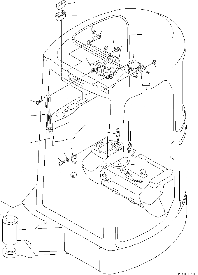 Схема запчастей Komatsu PC50FR-2 - ДВОРНИКИ И ПЕПЕЛЬНИЦА (ДЛЯ КАБИНЫ) КАБИНА ОПЕРАТОРА И СИСТЕМА УПРАВЛЕНИЯ