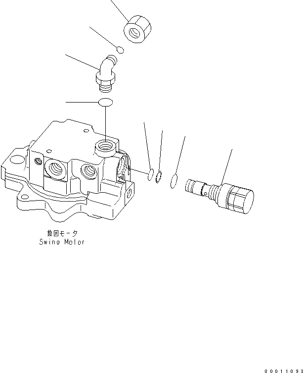 Схема запчастей Komatsu PC50MR-2 - МОТОР ПОВОРОТА (/) ОСНОВН. КОМПОНЕНТЫ И РЕМКОМПЛЕКТЫ
