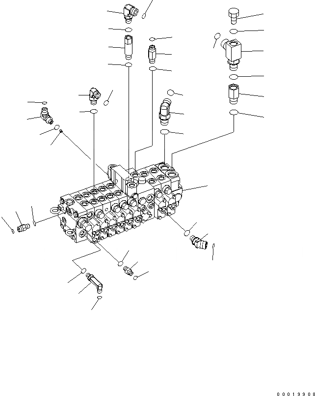 Схема запчастей Komatsu PC50MR-2 - ОСНОВН. КЛАПАН (КЛАПАН И ПАТРУБОК) ГИДРАВЛИКА