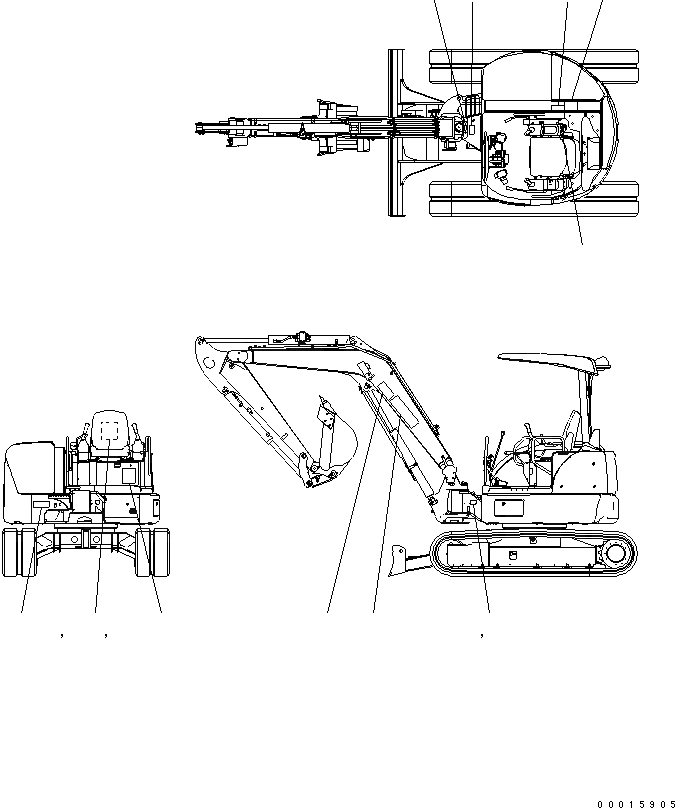 Схема запчастей Komatsu PC50MR-2-AC - РУКОЯТЬ CRANE (ТАБЛИЧКИ) (ДЛЯ НАВЕСА) СПЕЦ. ОПЦИИ