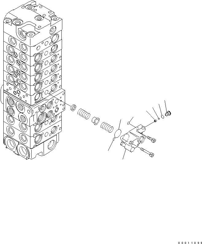 Схема запчастей Komatsu PC50MR-2-AC - ОСНОВН. КЛАПАН (8-КЛАПАН) (/) ОСНОВН. КОМПОНЕНТЫ И РЕМКОМПЛЕКТЫ