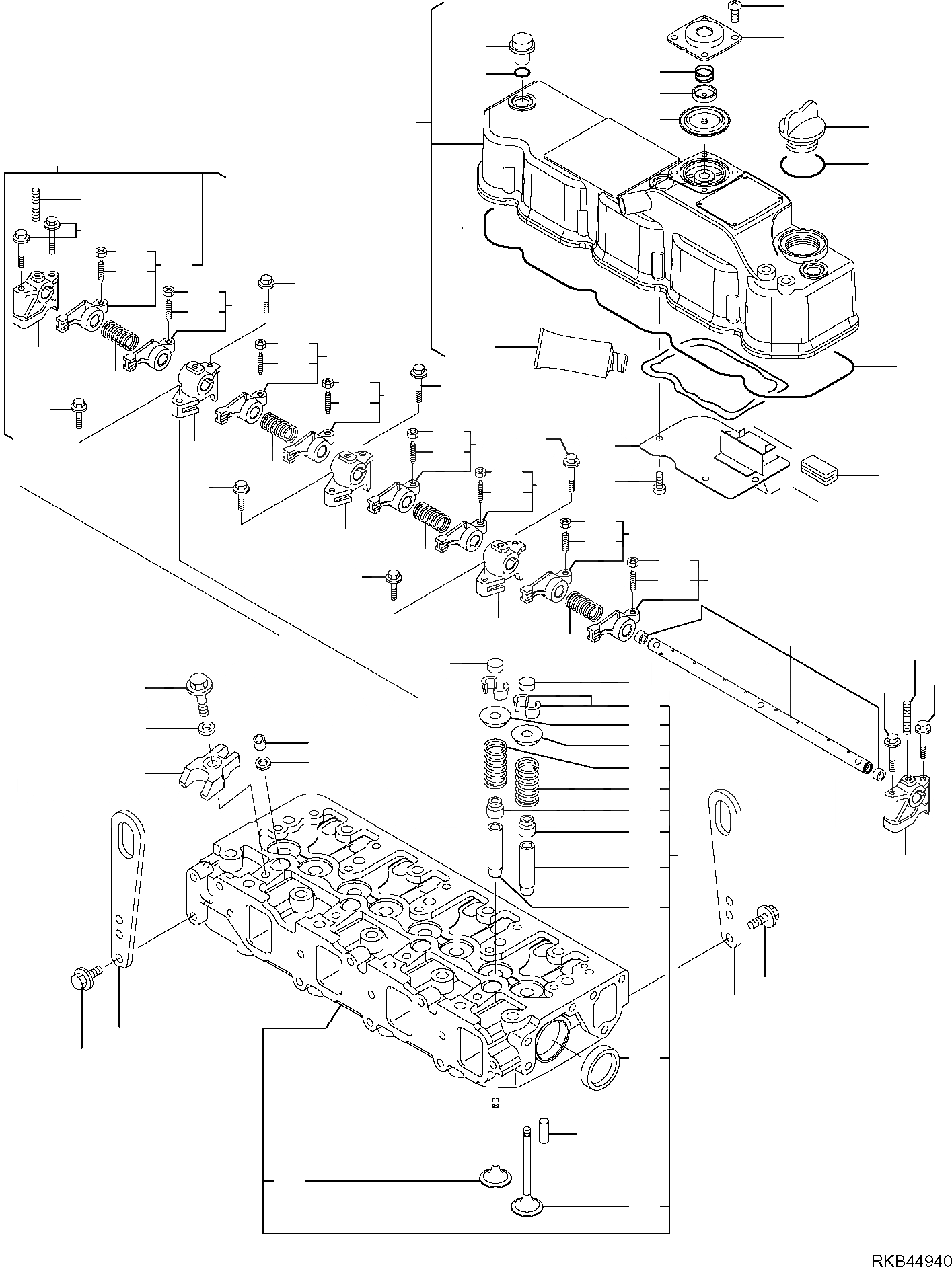 Схема запчастей Komatsu PC50MR-2 - ГОЛОВКА ЦИЛИНДРОВ ДВИГАТЕЛЬ