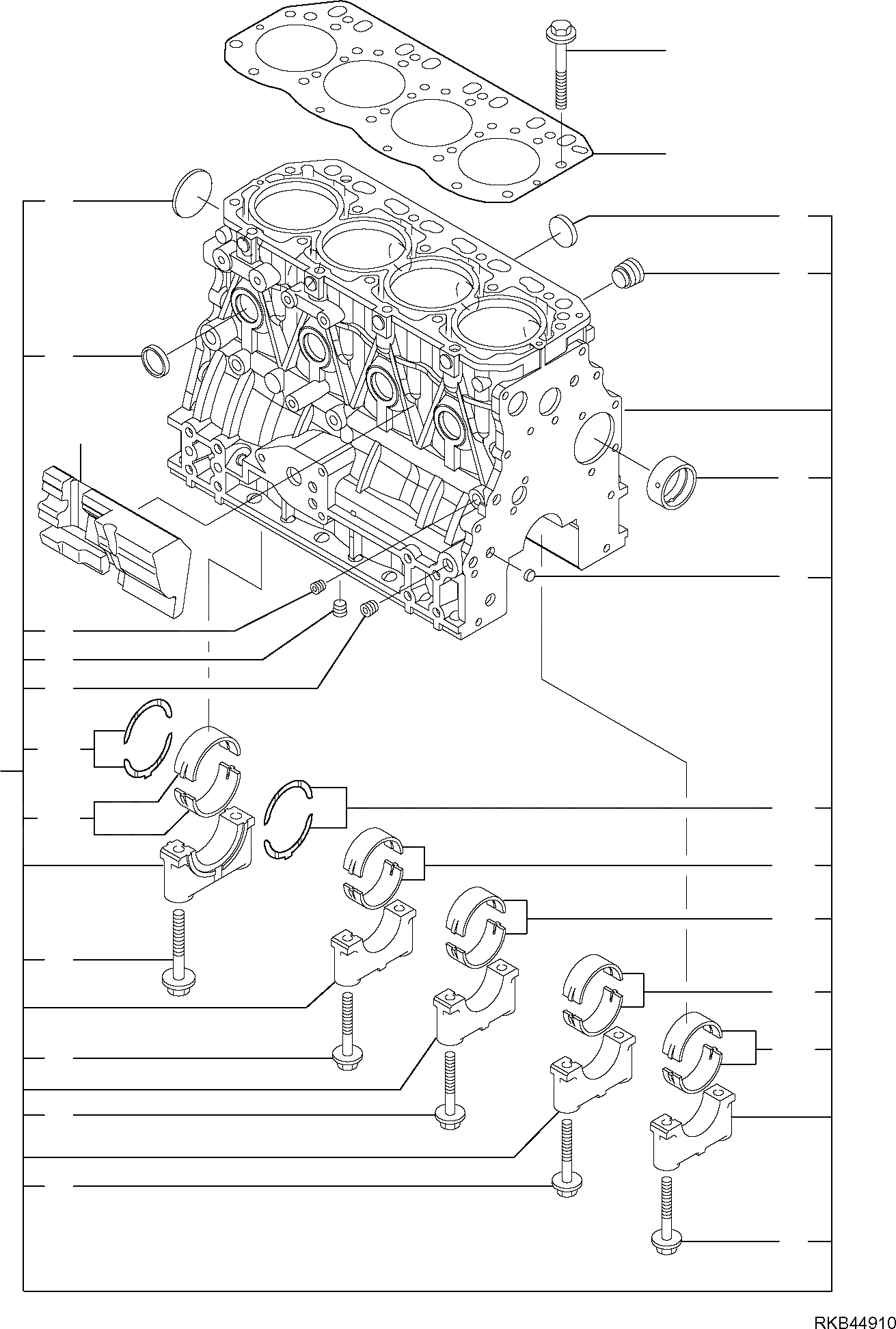 Схема запчастей Komatsu PC50MR-2 - БЛОК ЦИЛИНДРОВ ДВИГАТЕЛЬ