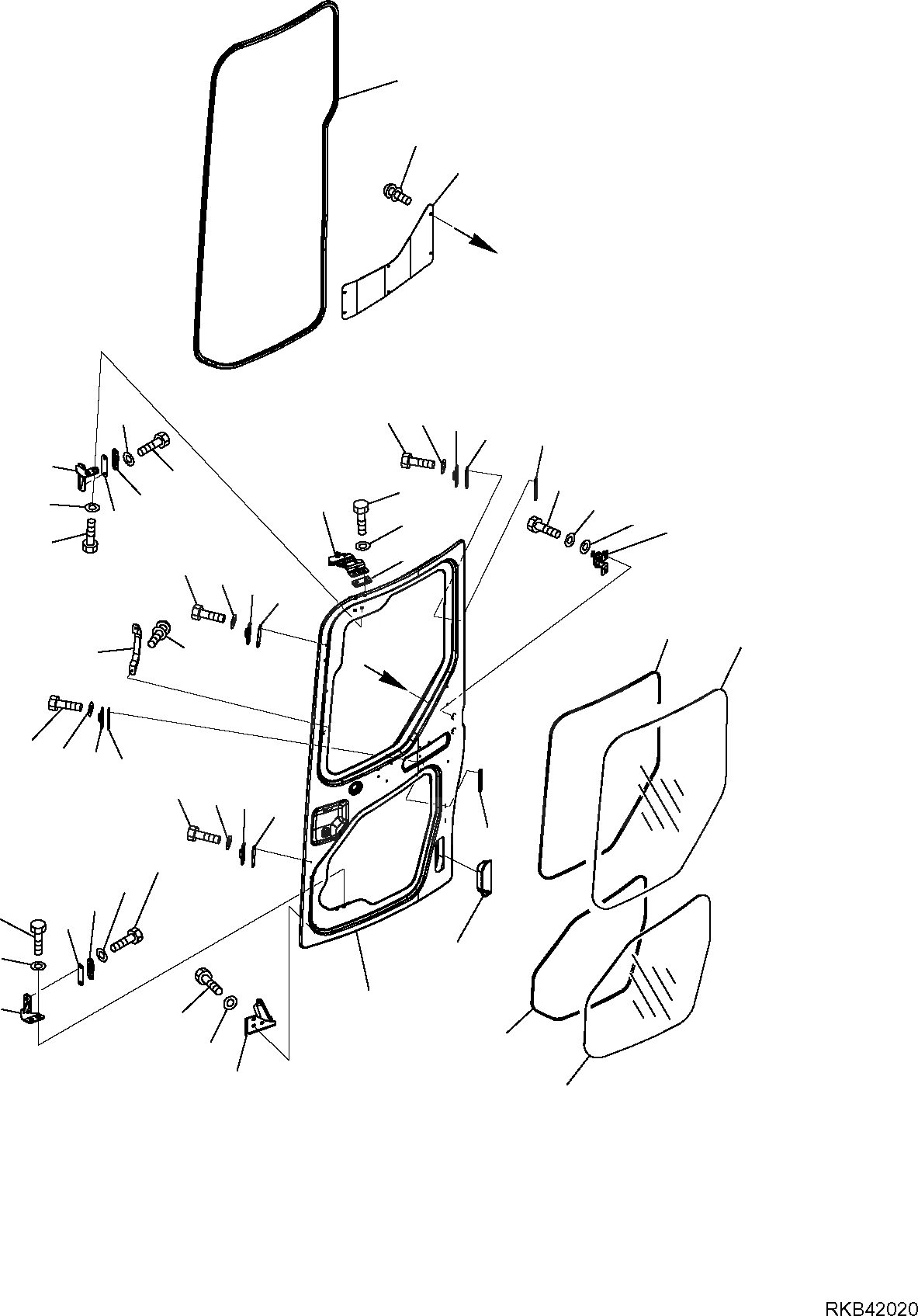 Схема запчастей Komatsu PC50MR-2 - КАБИНА (/8) ЧАСТИ КОРПУСА И КАБИНА