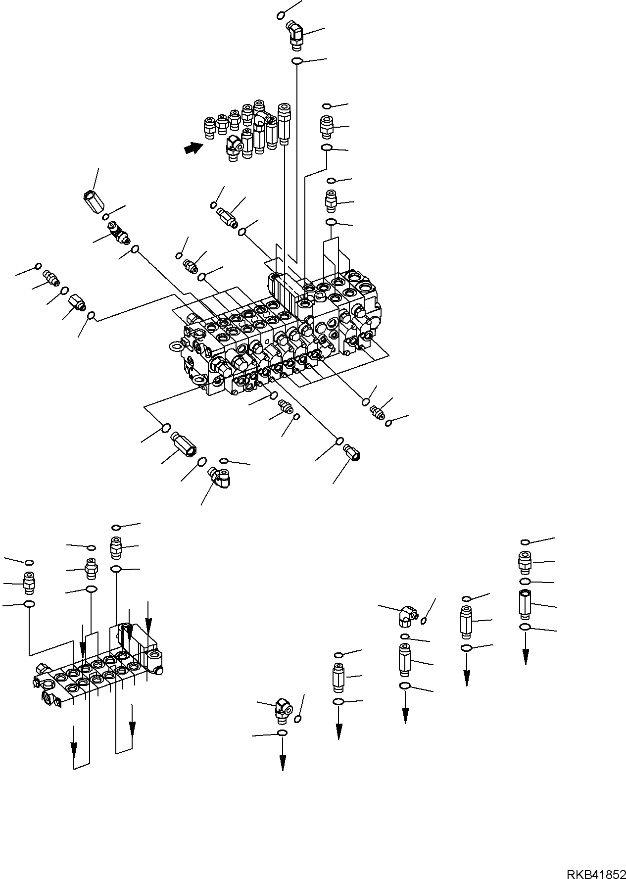 Схема запчастей Komatsu PC50MR-2 - УПРАВЛЯЮЩ. КЛАПАН (СОЕДИНИТЕЛЬН. ЧАСТИ) (/) РАБОЧЕЕ ОБОРУДОВАНИЕ ГИДРАВЛИКА