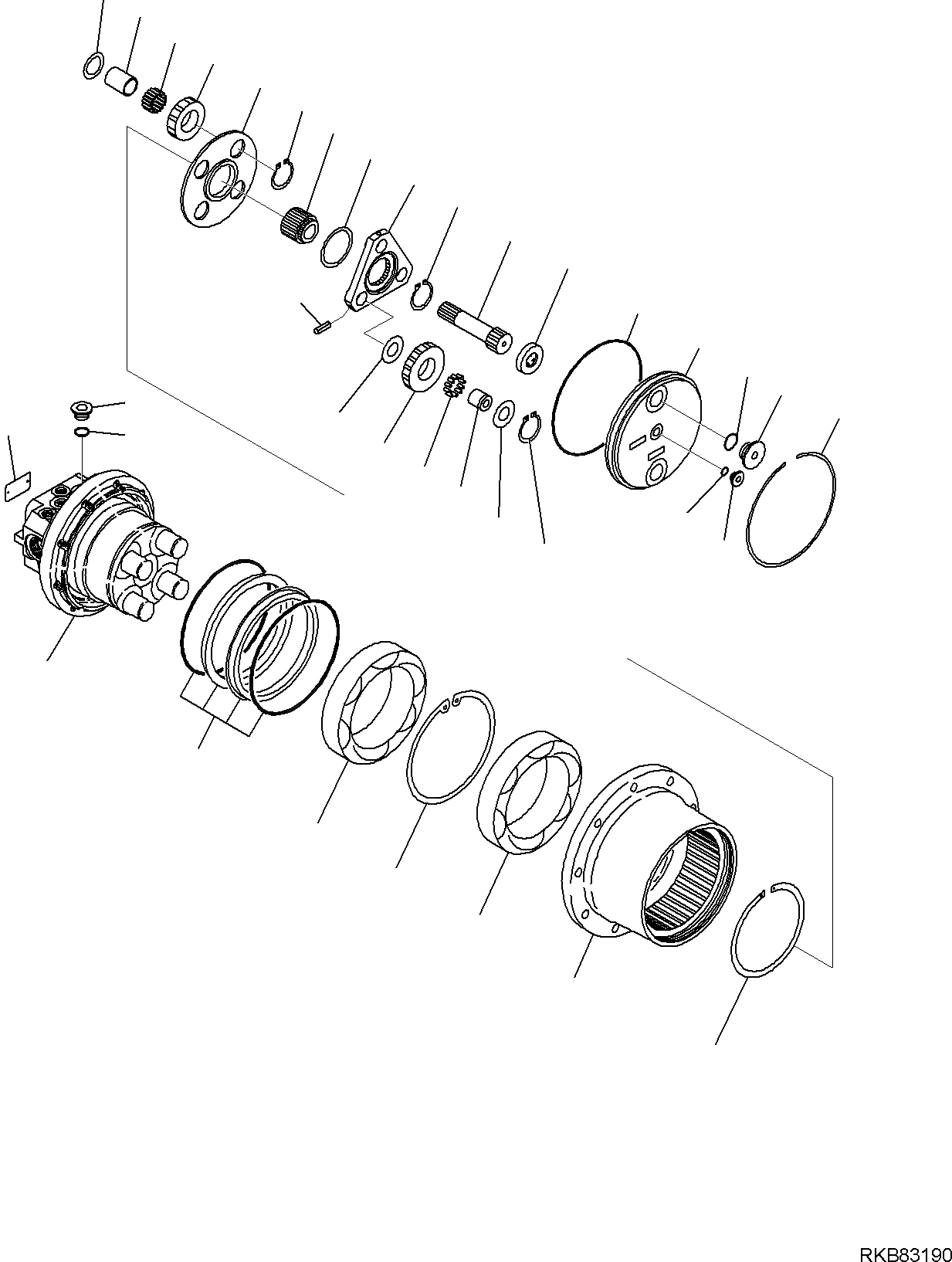 Схема запчастей Komatsu PC50MR-2 - МОТОР ХОДА (/) РАБОЧЕЕ ОБОРУДОВАНИЕ ГИДРАВЛИКА