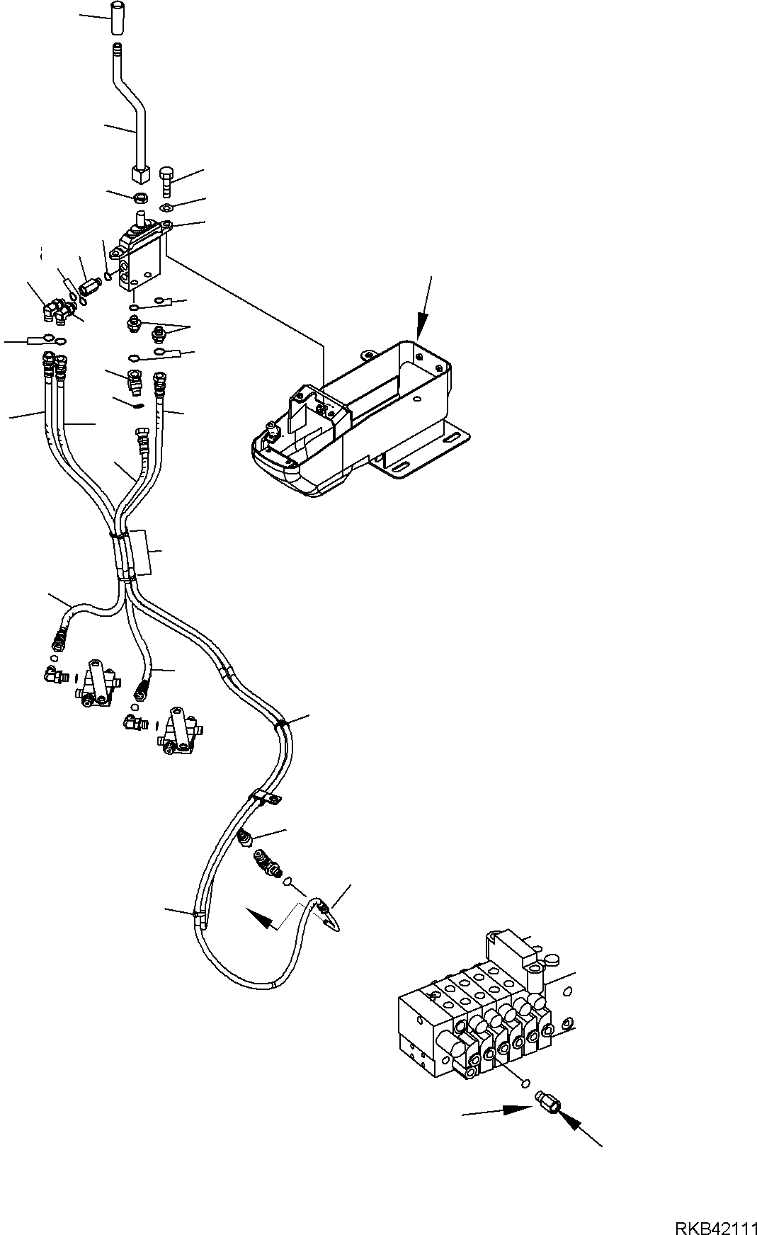 Схема запчастей Komatsu PC50MR-2 - ГИДРОЛИНИЯ (ОТВАЛ ЛИНИЯ) (ВЕРХН.) (КАБИНА) РАБОЧЕЕ ОБОРУДОВАНИЕ ГИДРАВЛИКА