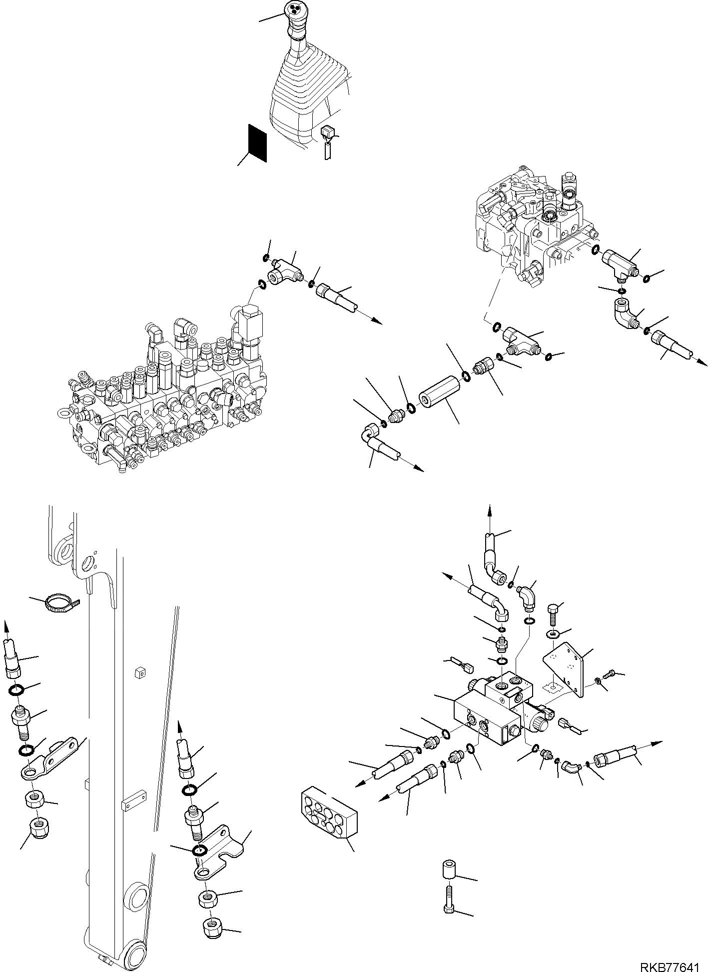 Схема запчастей Komatsu PC50MR-2 - ГИДРОЛИНИЯ (2 ВСПОМОГ. ЛИНИЯ) РАБОЧЕЕ ОБОРУДОВАНИЕ ГИДРАВЛИКА