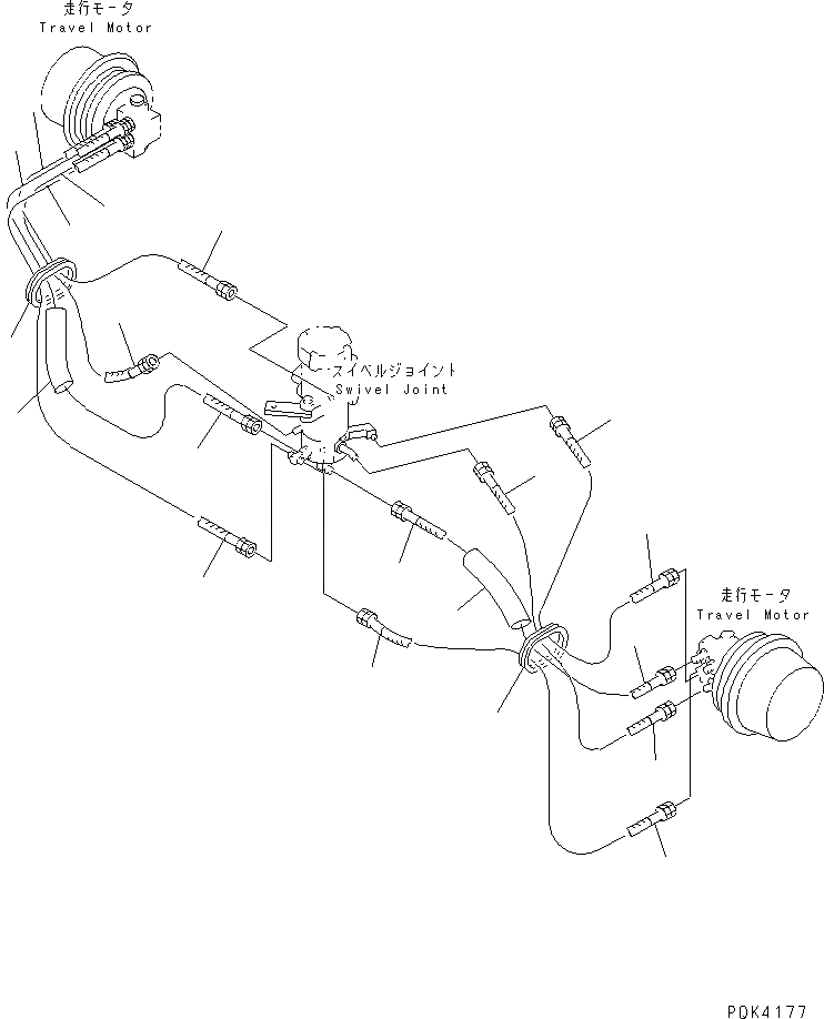 Схема запчастей Komatsu PC50UD-2 - НИЖН. ГИДРАВЛ ЛИНИЯ (МОТОР ХОДА ЛИНИЯ)             (НАКЛОНЯЕМ. МЕХАНИЧ. ANGLE)(№8-) НИЖНЯЯ ГИДРОЛИНИЯ И ЛИНИЯ ХОДА