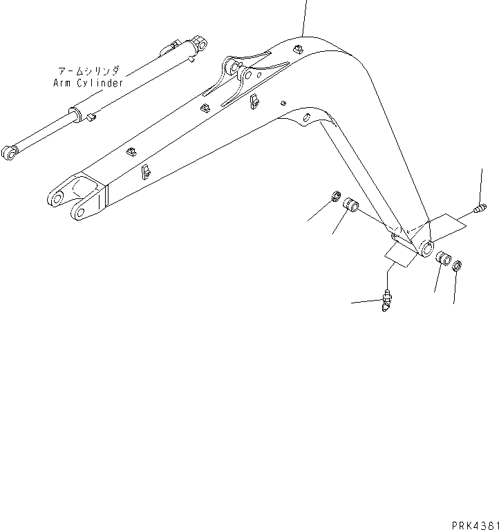 Схема запчастей Komatsu PC50UD-2 - СТРЕЛА (НАВЕСН. ОБОРУД.) РАБОЧЕЕ ОБОРУДОВАНИЕ
