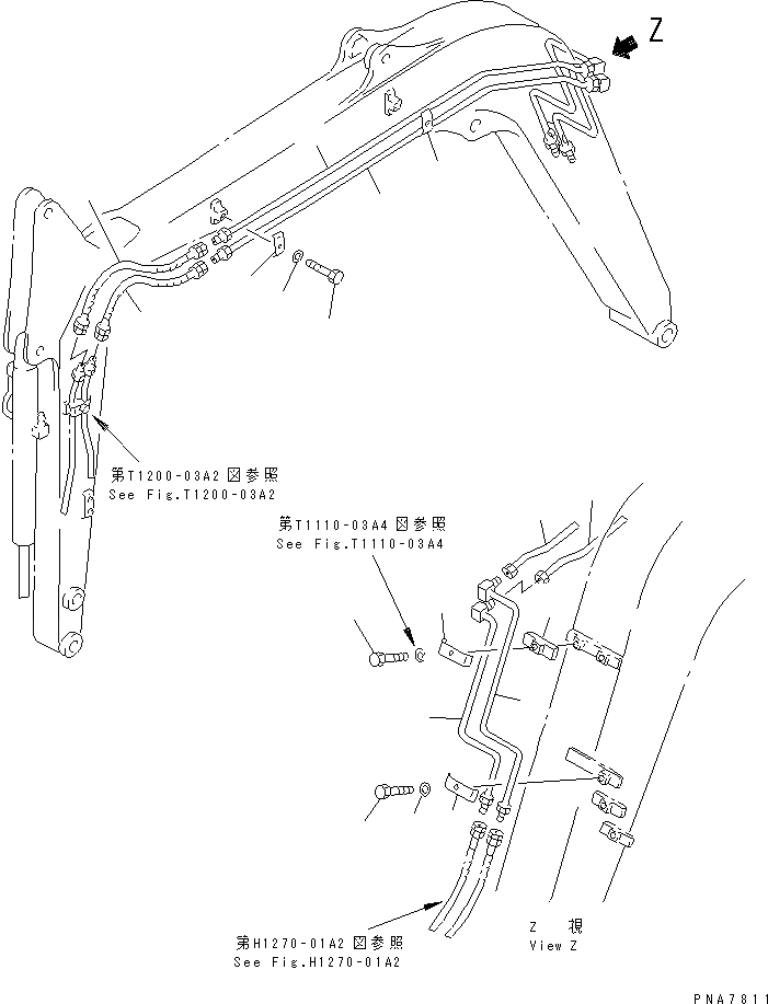 Схема запчастей Komatsu PC50UD-2 - BOM (НАВЕСН. ОБОРУД ТРУБЫ) (НАВЕСН. ОБОРУД.) РАБОЧЕЕ ОБОРУДОВАНИЕ