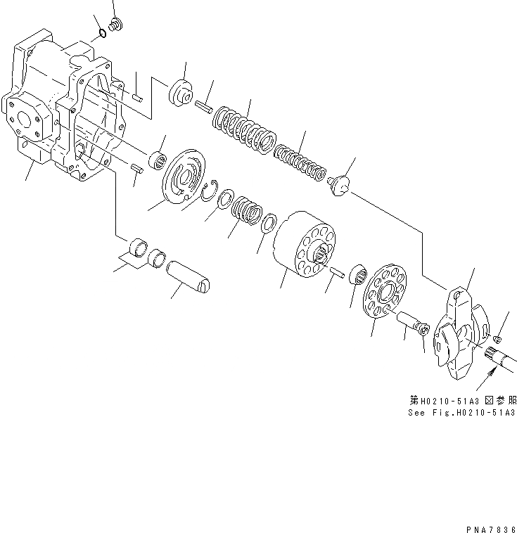Схема запчастей Komatsu PC50UD-2 - ОСНОВН. НАСОС (/)(№7-) ОСНОВН. КОМПОНЕНТЫ И РЕМКОМПЛЕКТЫ