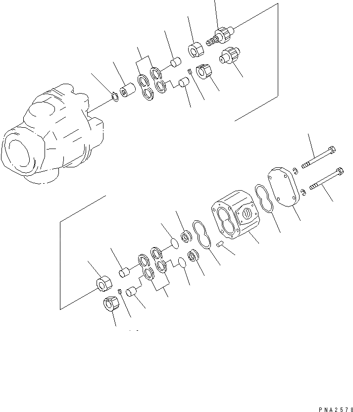 Схема запчастей Komatsu PC50UD-2 - ОСНОВН. НАСОС (/)(№8-79) ОСНОВН. КОМПОНЕНТЫ И РЕМКОМПЛЕКТЫ