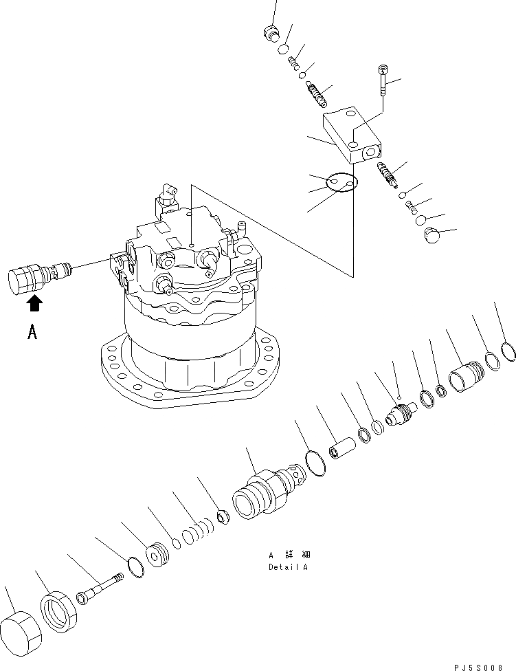 Схема запчастей Komatsu PC50UD-2 - МОТОР ПОВОРОТА (/) (С SIMULTANEOUS BLEED УПРАВЛЯЮЩ. КЛАПАН)(№8-) ОСНОВН. КОМПОНЕНТЫ И РЕМКОМПЛЕКТЫ