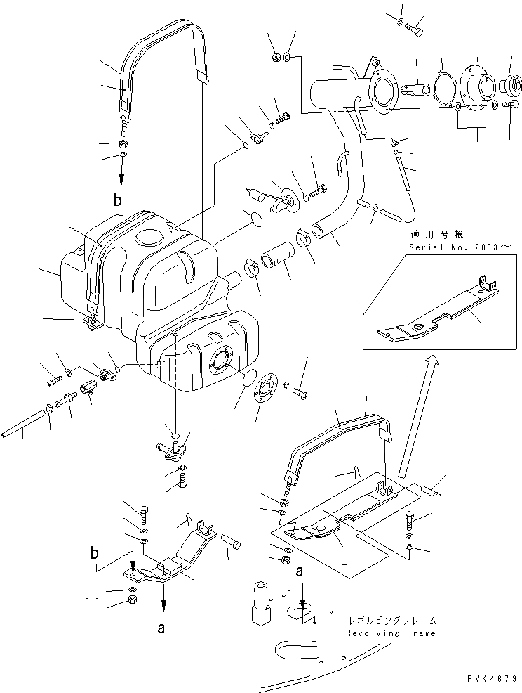 Схема запчастей Komatsu PC50UU-2 - ТОПЛИВН. БАК. (БАК)(№8-) ТОПЛИВН. БАК. AND КОМПОНЕНТЫ