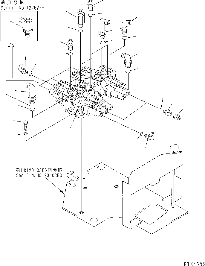 Схема запчастей Komatsu PC50UU-2 - ОСНОВН. КЛАПАН (КРЕПЛЕНИЕ И ПАТРУБОК) (ДЛЯ КЛАПАН ПРАВ.) (EC СПЕЦ-Я.) ГИДРАВЛИКА