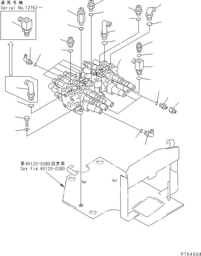 Схема запчастей Komatsu PC50UU-2 - ОСНОВН. КЛАПАН (КРЕПЛЕНИЕ И ПАТРУБОК) (ДЛЯ КЛАПАН ПРАВ.) (НАВЕСН. ОБОРУД.)    (EC СПЕЦ-Я.) ГИДРАВЛИКА