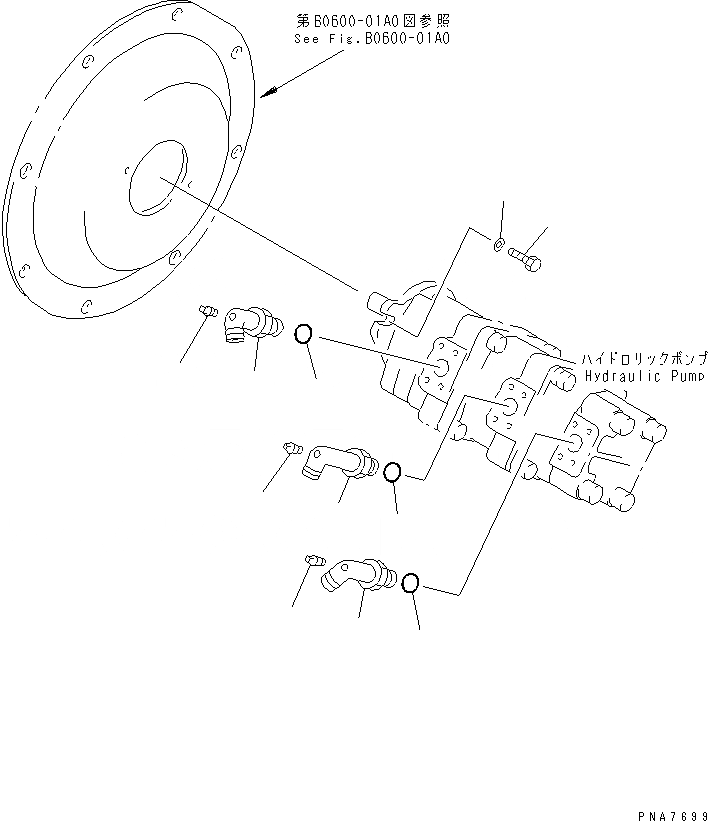 Схема запчастей Komatsu PC50UU-2 - ОСНОВН. НАСОС (КРЕПЛЕНИЕ И ПАТРУБОК)(№8-7) ГИДРАВЛИКА