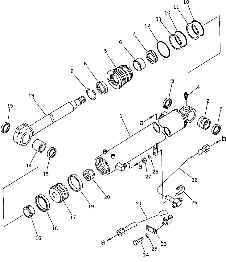 Схема запчастей Komatsu PC50UU-1 - ЦИЛИНДР СТРЕЛЫ РАБОЧЕЕ ОБОРУДОВАНИЕ