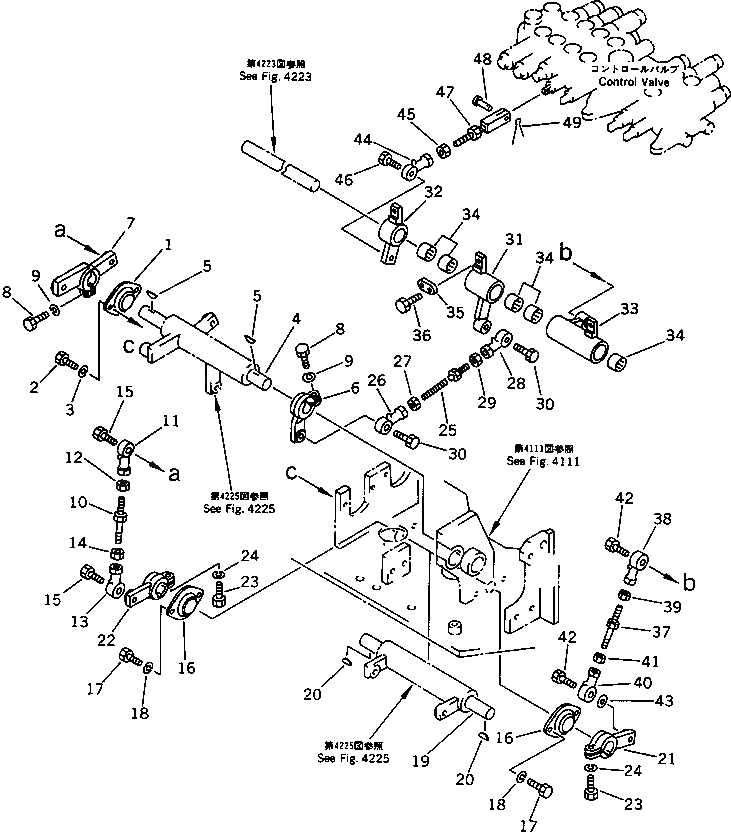 Схема запчастей Komatsu PC50UU-1 - МЕХ-М УПРАВЛ-Я РАБОЧ. ОБОРУД-EM (КОВШ) ( WAY SHIFT PATTERN СПЕЦ-Я.)(№-) СИСТЕМА УПРАВЛЕНИЯ И ОСНОВНАЯ РАМА