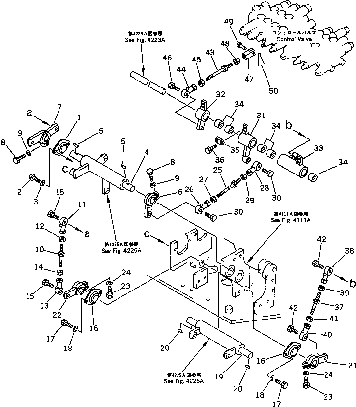 Схема запчастей Komatsu PC50UU-1 - МЕХ-М УПРАВЛ-Я РАБОЧ. ОБОРУД-EM (КОВШ) ( WAY SHIFT PATTERN СПЕЦ-Я.)(№-) СИСТЕМА УПРАВЛЕНИЯ И ОСНОВНАЯ РАМА