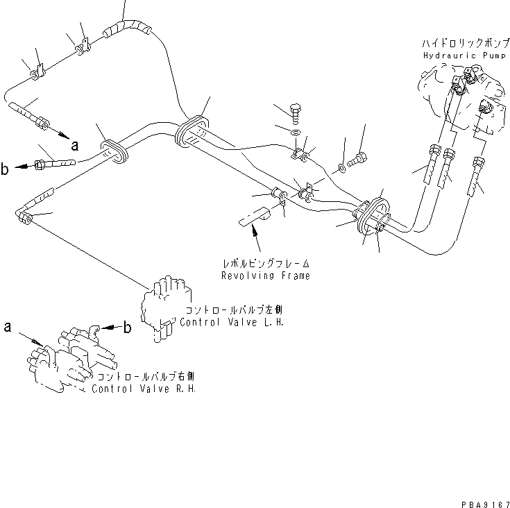 Схема запчастей Komatsu PC50UU-2 - ЛИНИЯ ПОДАЧИ (ДЛЯ МОЛОТА РУКОЯТЬ)(№-) ГИДРАВЛИКА